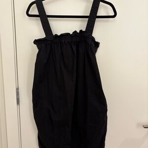 Everlane Black Ruffled Strap Dress